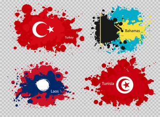 paint spot of flag en transparent background. Vector illustration