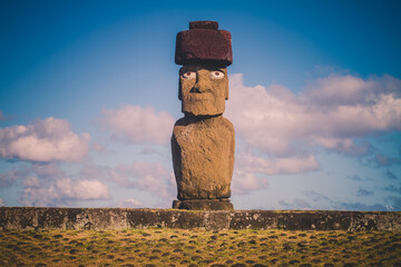 Moai at Ahu Tongariki, Easter island, Chile.