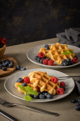 Sweet Homemade Berry Belgian Waffle