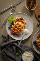 Sweet Homemade Berry Belgian Waffle