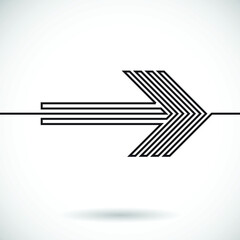 One Line Design . Vector Arrow Background.Abstract Geometrical illustration.