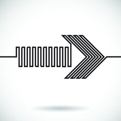 One Line Design . Vector Arrow Background.Abstract Geometrical illustration.