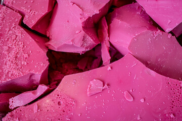 pink pieces of wax