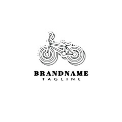 bike cartoon logo icon design template black isolated vector