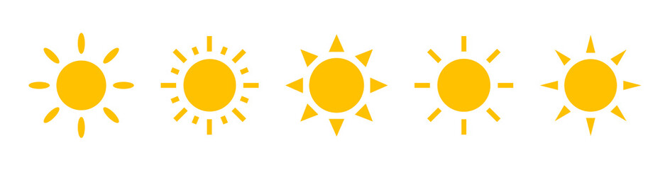 Set of sun icons. Sun symbol vector icon. Vector illustration
