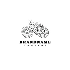bike cartoon logo icon design template black isolated vector illustration