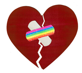 Just a paper heart glued with a band-aid with an LGBT emblem on it