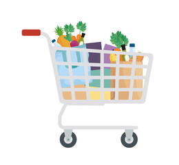 Groceries inside cart