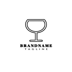 glasses logo cartoon simple black icon isolated vector illustration