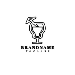 glasses logo cartoon template simple icon isolated vector illustration