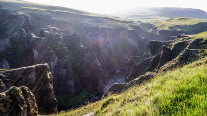 Fjaðrárgljúfur, South Iceland - mossy canyon in the summer