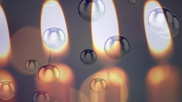 Animation of lit candles with flickering spots of light