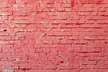 Fototapeta na wymiar Texture of a brick wall with cracks and scratches which can be used as a background
