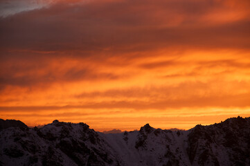 sunset in the mountains