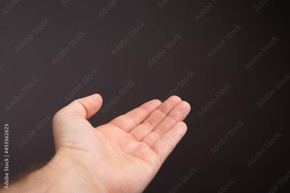 Poster open hand presentation empty with body