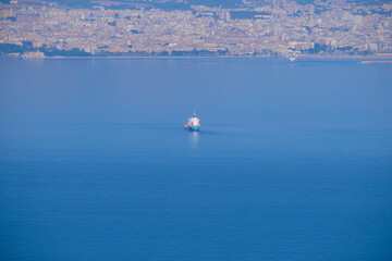 Fishing boat in the gulf of Palermo, Sicily