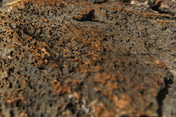 Surface detail of a copper colored stone