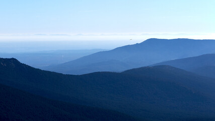 cold and blue mountainous outlines. Sierra de Madrid