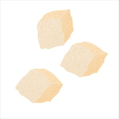 Rafinated sugar. Sweets. The aesthetics of coffee. Vector illustration isolated on white background.