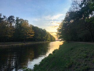 oder spree channel in spring time, close to  berlin forest in spring time