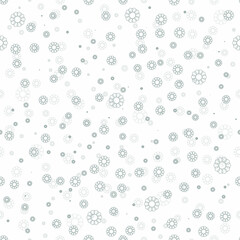 Seamless pattern of abstract gray flowers on a white background for wallpaper, design, covers