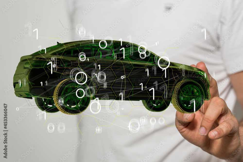 Poster driverless autonomous vehicle with lidar technology