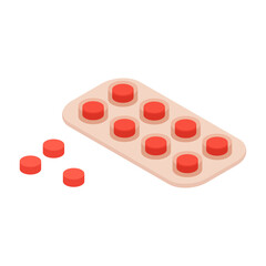 Pills Pack Isometric Composition