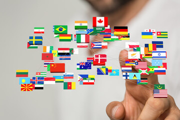 National flags of the countries 3d