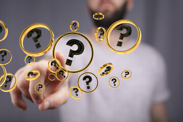 Infinite question marks, original 3d illustration