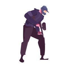 Man Playing Paintball Composition