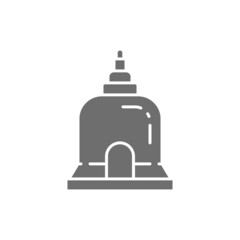 Traditional Monastery in Pattaya, Thailand grey icon.