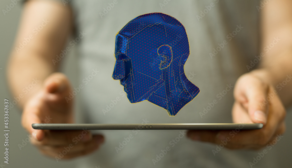Poster Human head with network plexus structure