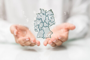 Hologram Of Germany. Map of Germany