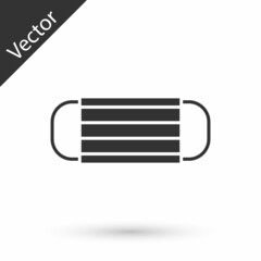 Grey Medical protective mask icon isolated on white background. Vector.