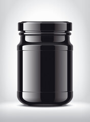 Black Jar on Background. 