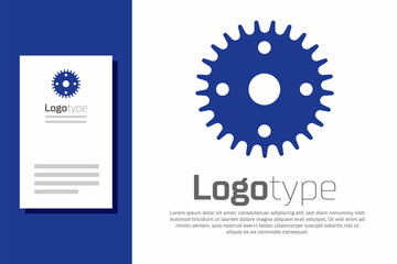 Blue Gear icon isolated on white background. Cogwheel gear settings sign. Cog symbol. Logo design template element. Vector