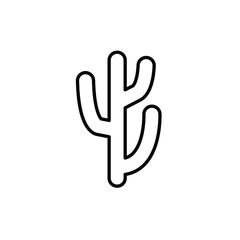 cactus icon - black vector sign