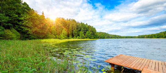 Beautiful summer day over the lake