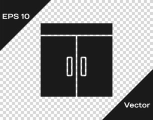 Black Wardrobe icon isolated on transparent background. Vector