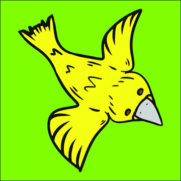Cute yellow bird icon illustration. Editable vector file for your brand, logo, or all of your graphic needs.