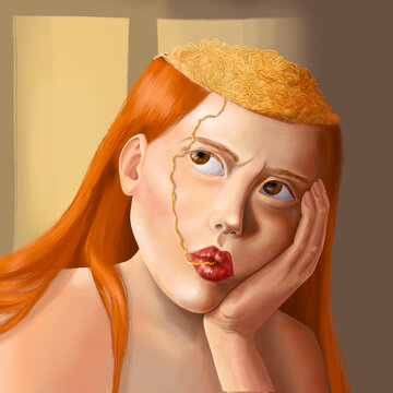 Conceptual surreal illustration with a fantasy character.