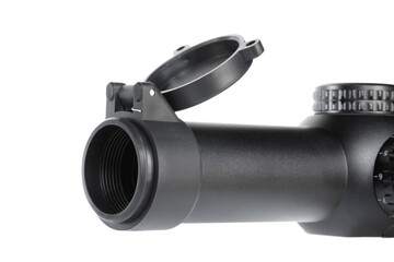 Flip up rifle scope cover