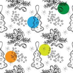 Seamless christmas pattern. Doodle vector for your design