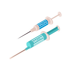 Vaccine Syringes Isometric Composition