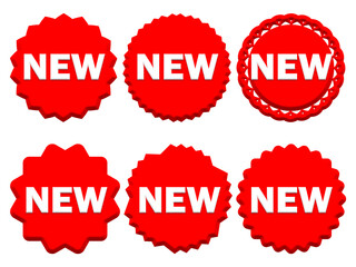 Set of red sale buttons