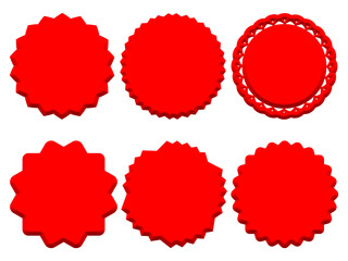 Set of red sale buttons