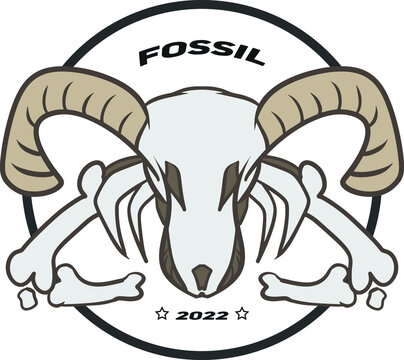 Amazing fossilized goat skull logo, editable vector file for your brand or any kind of your graphic needs.