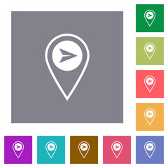 Send GPS location square flat icons