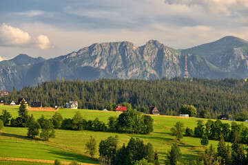 Giewont - mountain range in the Western Tatras. - obrazy, fototapety, plakaty