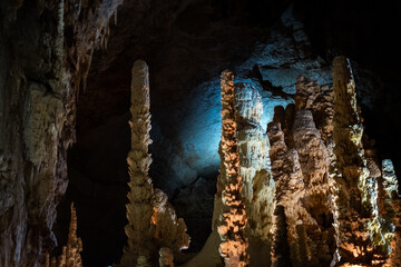 Caves of stalagmites and stalactites - obrazy, fototapety, plakaty